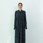 Chiffon Black Dantel Printed Abaya - Image 19