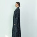 Chiffon Black Dantel Printed Abaya - Image 18