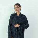 Chiffon Black Dantel Printed Abaya - Image 13