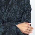 Chiffon Black Dantel Printed Abaya - Image 8