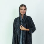 Chiffon Black Dantel Printed Abaya - Image 7