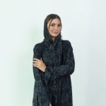 Chiffon Black Dantel Printed Abaya - Image 5