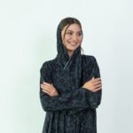 Chiffon Black Dantel Printed Abaya - Image 4