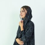 Chiffon Black Dantel Printed Abaya - Image 3