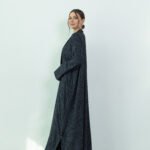 Chiffon Gray Dantel Printed Abaya - Image 6