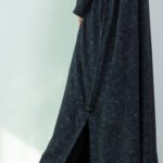 Chiffon Gray Dantel Printed Abaya - Image 7