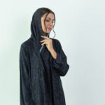 Chiffon Gray Dantel Printed Abaya - Image 14