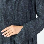 Chiffon Gray Dantel Printed Abaya - Image 18