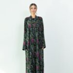 Chiffon Pink Floral Abaya - Image 2