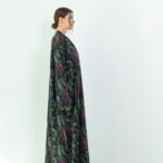 Chiffon Pink Floral Abaya - Image 5