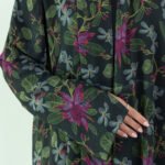 Chiffon Pink Floral Abaya - Image 11