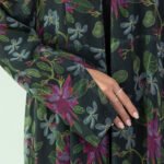 Chiffon Pink Floral Abaya - Image 12