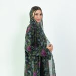 Chiffon Pink Floral Abaya - Image 16