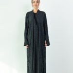 Chiffon Gray Designed Abaya - Image 2