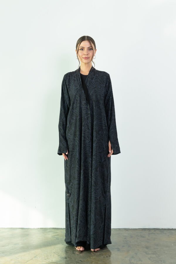 Chiffon Gray Designed Abaya