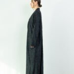 Chiffon Gray Designed Abaya - Image 3