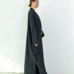 Chiffon Gray Designed Abaya - Image 6