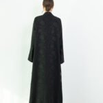 Organza Black Floral Abaya - Image 8