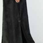 Organza Black Floral Abaya - Image 5