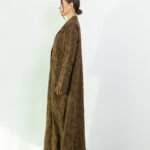 Linen Brown Floral Abaya - Image 17