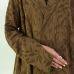 Linen Brown Floral Abaya - Image 8