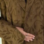 Linen Brown Floral Abaya - Image 7