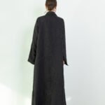 Organza Black Lines Designed Abaya - Image 11