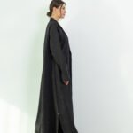 Organza Black Lines Designed Abaya - Image 9