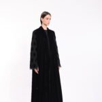 Velvet Black Dantel Sleeve Abaya - Image 6