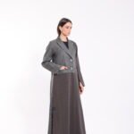 Crepe Grey Detail Blazer Abaya - Image 4