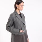 Crepe Grey Detail Blazer Abaya - Image 6