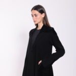 Crepe Black Velvet Detail Abaya - Image 6