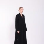 Crepe Black Tie Detail Abaya - Image 4