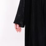 Velvet Black Dotted Detail Abaya - Image 6