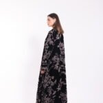 Velvet Brown Floral Abaya - Image 5