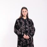 Velvet Brown Floral Abaya - Image 7