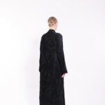 Chiffon Velvet Floral Detail Abaya - Image 4