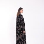 Velvet Multi Floral Detail Abaya - Image 4