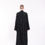 Chiffon Velvet Black Floral Abaya - Image 7