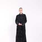 Chiffon Velvet Black Floral Abaya - Image 6