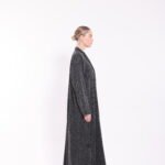 Tweed Grey Collared  Abaya - Image 6