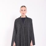 Tweed Grey Collared  Abaya - Image 2