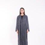 Tweed Navy Contrast Detail  Abaya - Image 5