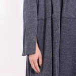 Tweed Navy Contrast Detail  Abaya - Image 3