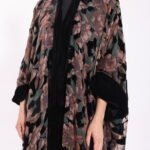 Velvet Reversible Floral Brown Abaya - Image 2