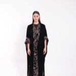 Velvet Reversible Floral Brown Abaya - Image 8