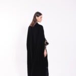 Velvet Reversible Floral Brown Abaya - Image 7