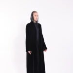 Velvet Reversible Floral Black Abaya - Image 8