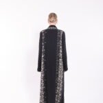 Velvet Reversible Floral Black Abaya - Image 4