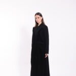Velvet Black Detail Abaya - Image 2